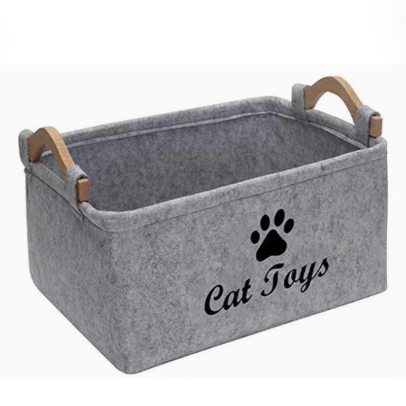 Felt Pet Toy Box, Dog Toy Box, Storage Basket Chest Organizer - Perfect For Organizing Pet