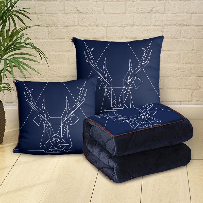 Персонализированная мультяшная флисовая плюшевая подушка-плед