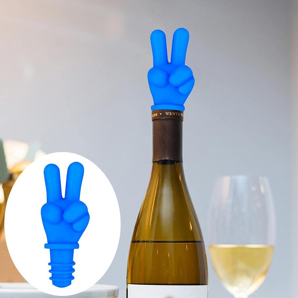 Silicone Bottle Stopper Creative Finger Shape Wine Bottle Sealer Reusable Airtight Seal for Food Storage Glass Bottles and Spice Jars