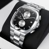 Luxury Chronograph Watch Men Business Chrono Quartz Wristwatches Square Sports Watch VK61 Movt 50M Waterproof Clock Gift Longbai