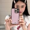 Ins Корейский Милый Молодой Девушки Розовый Клетка Чехол Для Телефона Для iPhone 16 15 14 13 12 11 Pro MAX Xr XS XSMAX Mini 7 8 Plus Y2K Задняя Крышка