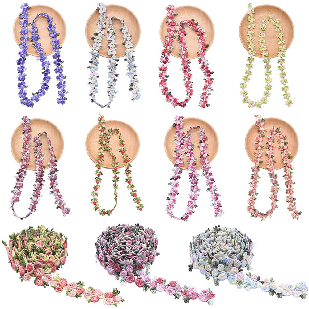 Dress Decoration Flower Embroidered Garment Accessories Lacework Polyester Lace Apparel Sewing Lace