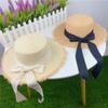 Strap Bow Straw Hat for Women with Sweet and Elegant Fringed Edges, Sun Shading Straw Woven Flat Top Hat for Summer