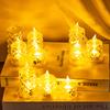 4Pcs Crystal Flameless Candle Lights LED Tealight Candles Battery-Operated Twinkling Light Fake Candles for Weddings Home Decor