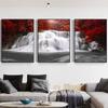 Black White Red Wall Art Autumn Tree Forest Waterfall Poster Light Luxury Home Decor Canvas Painting Mural Picture Print Artwork