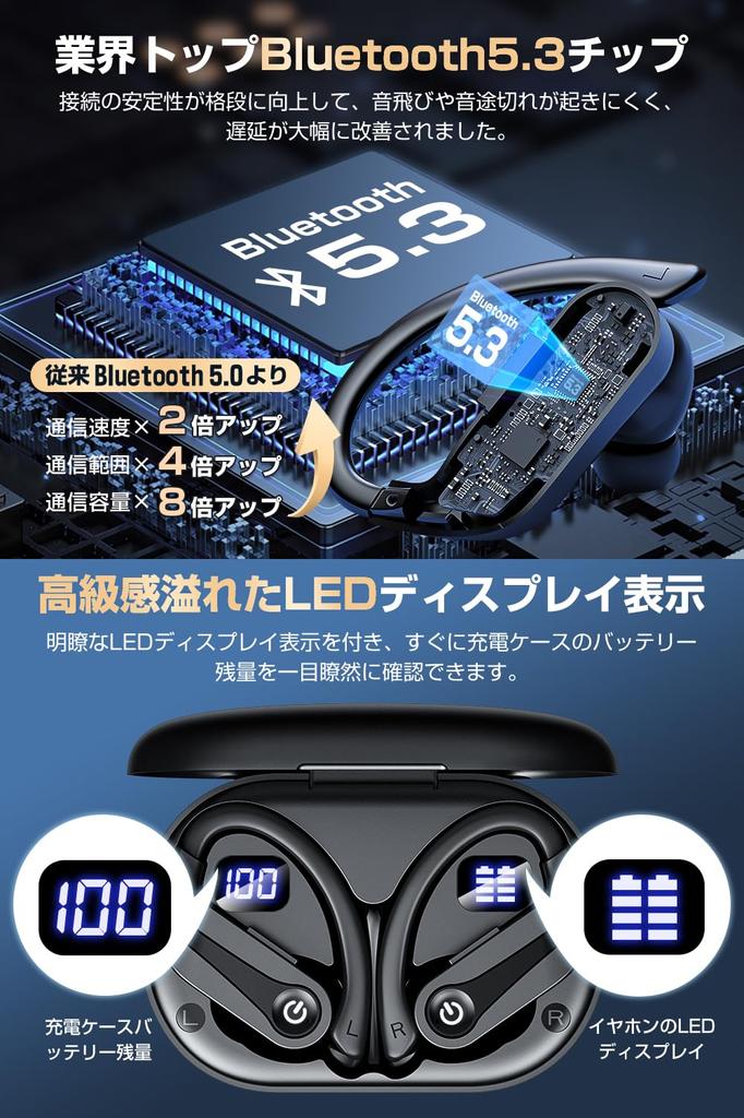 Новые Bluetooth Беспроводные Наушники Bluetooth с до 48 часов работы Bluetooth Удобный светодиодный индикатор уровня заряда батареи Bluetooth Раздельное левое и Автоматическое мгновенное