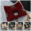 Thick Cute Cat Beanie Animal Pattern Knitted Pullovers Cap Winter Painter Cap  Daily Casual