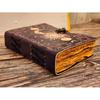 Sun and Moon Vintage Look Leather Journal Antique Handmade Deckle Edge Paper, Leather Sketchbook Book of Shadows, Grimoire