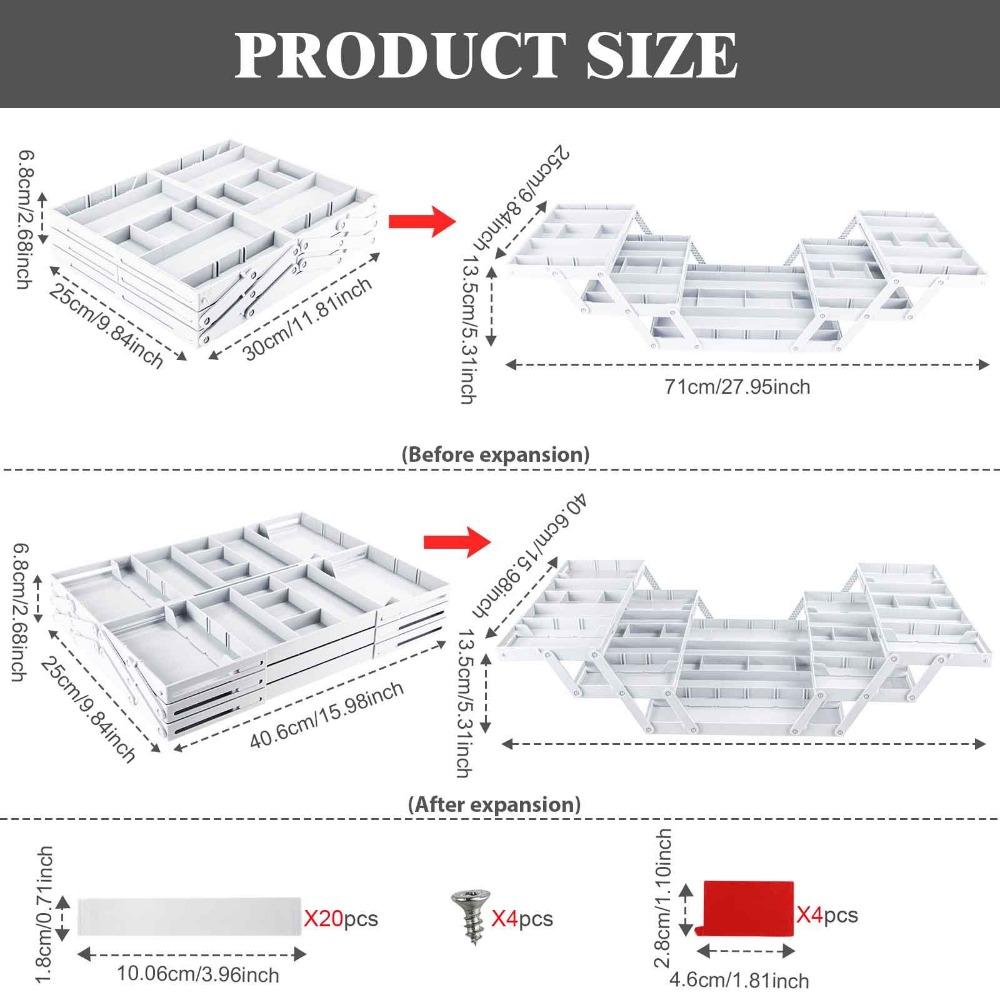 Многоячеечный органайзер для ящиков 2/3 яруса Разделитель для хранения столовых приборов Косметика Утварь