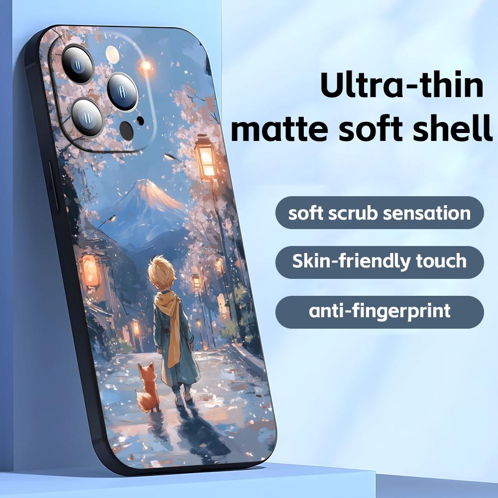 anime The Little Prince Phone Case For iPhone17 16 16e 15 14 13 12 11 Plus Mini Pro Max Soft black Shockproof Cover