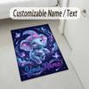 Elephant Theme Crystal Velvet Rug Personalized Custom Name Text Soft Floor Mat Home Decor