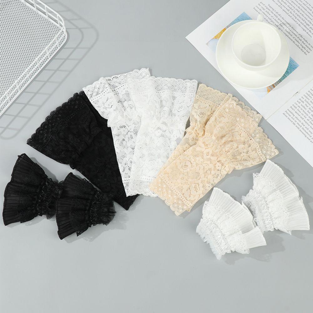 Decorative Gloves Arm Cover Lace Cuffs Ruffles Elbow Sleeve Fake Sleeve Detachable Sleeve Cuffs