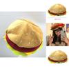 Funny Hamburger Hat Cosplay Prop With Sewn Fabric For Party Costume Fun