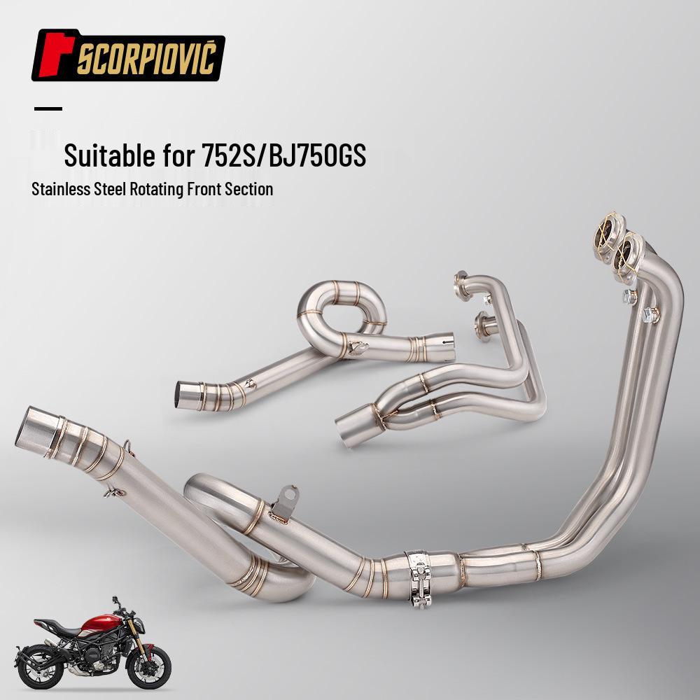 Мотоцикл Benelli 752S BJ750GS Спиральная выхлопная труба из нержавеющей стали с глушителем