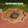 Reptile Bathing Pool Large Tortoise Feeding Dish Water Bowl with Ramp Aquarium Ornament for Lizard Gecko Snake Turtle Bearded Dragon