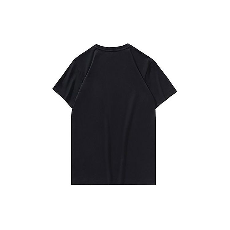 Футболка с коротким рукавом и круглым вырезом с крупным принтом логотипа Li Ning, мужские топы, черная, AHSP487-2