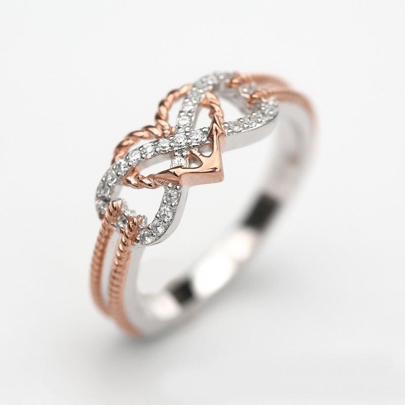 Stylish Geometric Heart-shaped Ring In Gorgeous Rose Gold For Daily Wear