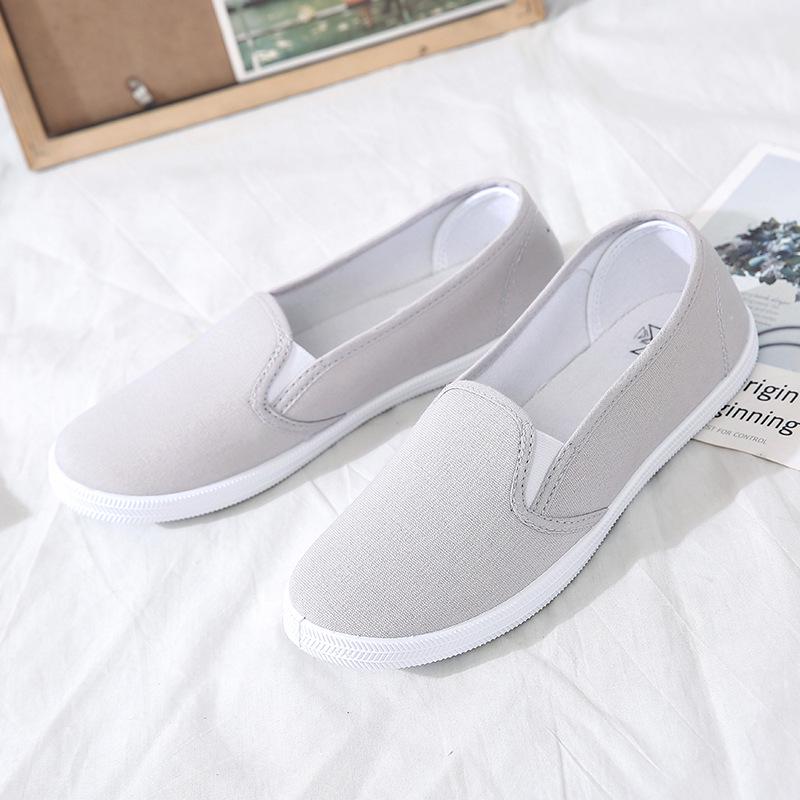 Модные женские кроссовки размера плюс 42, туфли без застежек, женские туфли на плоской подошве, холщовые мокасины, повседневная обувь цвета конфет, женские белые туфли, zapatos mujer