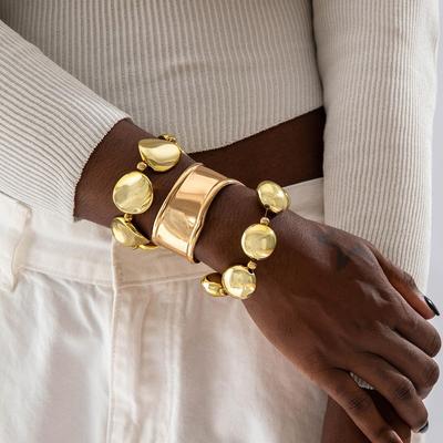 3 шт. Европейский и американский модный золотой браслет Exaggerate Opening для женщин и девочек, ювелирные изделия для вечеринки ручной работы