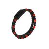 Новый европейский и американский высококачественный браслет из натурального камня красный тигровый глаз и кожи с магнитной застежкой, мужской браслет