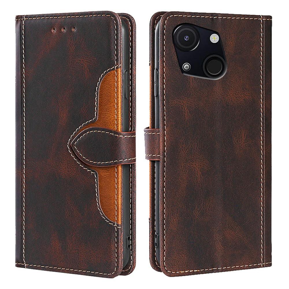 For Itel A50C Case Leather Wallet Phone Cover with Straw Hat Magnetic Clasp