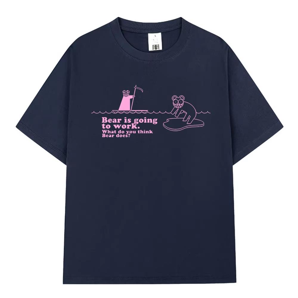 Summer Hot Sale Radiohead Rock Band Bear Is Going To Work T Shirt Unisex Hip Hop Gothic T-Shirt Breathable Comfortable Clothes