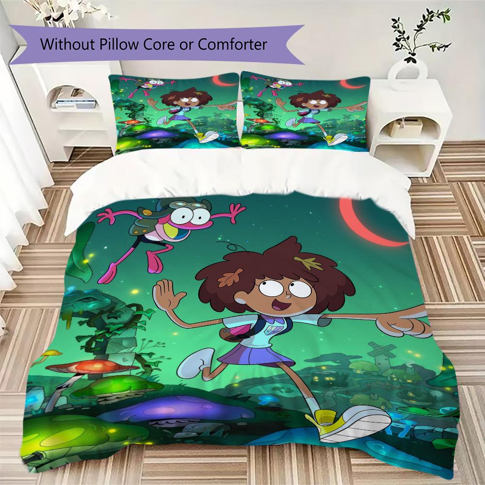 Amphibia Pattern Bedding,Quilt Set Quilt Cover Pillowcase Home Birthday Gift (1*duvet cover+2*pillowcase,without core)XSJT0917101