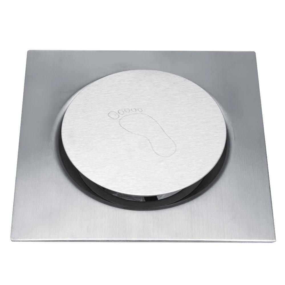 Removable Cover Grate Pedal Bounce Floor Drain Square Shower Drain Durable Floor Drain Garage