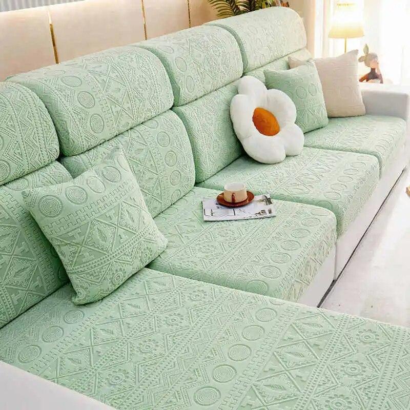 Эластичный регулируемый нескользящий чехол для диванной подушки, жаккардовые флисовые чехлы для углового дивана L-образной формы