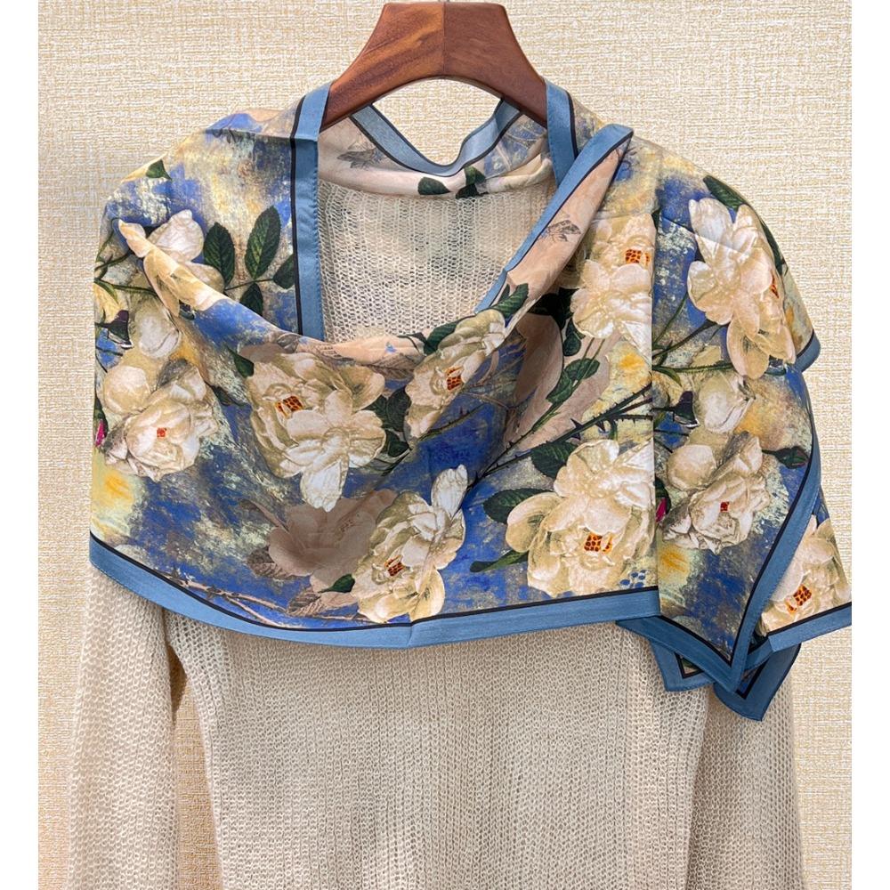 Rose Silk Mulberry Silk Long Strip Silk Scarf Streamer Collar Scarf Long Scarf Women'S Tie Silk