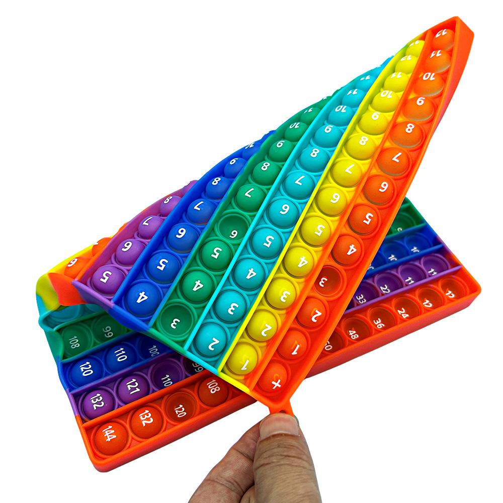 12x12 Умножение 12 + 12 Сложение Quick Push Непоседа Математические игры Поп-игрушки Силиконовые Радужные математические обучающие развивающие игрушки для детей