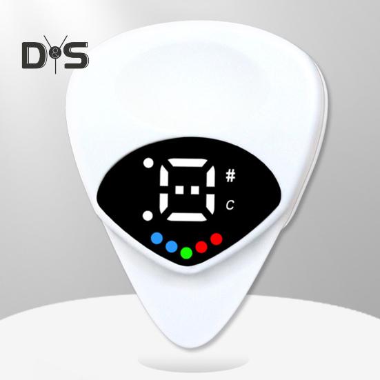 2 In 1 Guitar Tuner And Guitar Pick Digital Guitar Pick with LED Screen Display Guitar Pick Plectrum with 12 Equal Temperaments Musical Note