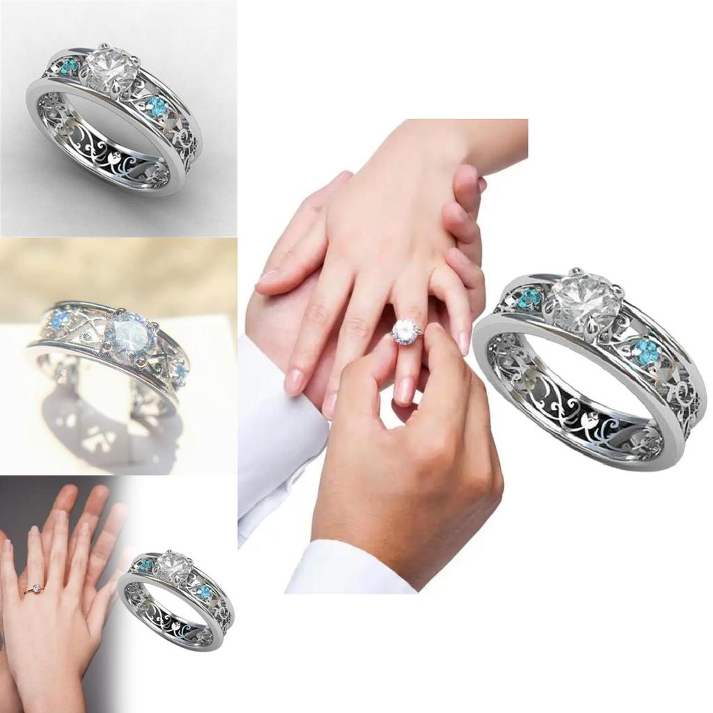 Винтажное кольцо из латуни и стали с синим сапфиром и кубическим цирконием для любителей моды