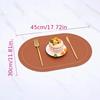 1/4/6pcs,PU Placemats,Dining Table Waterproof Non-Slip Table Mat,Heat Insulation Leather Place Mats Set,Nordic Style Cup Mat