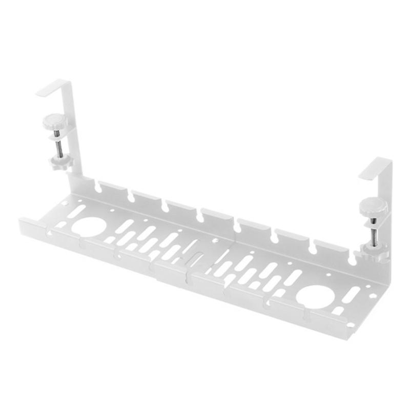 Clamp Mounted Under Desk Organizers Tray 20.47 Inches Expandables Storage For Electronics Cables Not Damage Installation