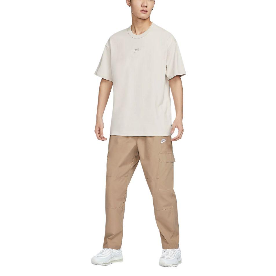 Nike T Shirts Men's White Crew Neck Moderate Straight Fit DO7393-030-X