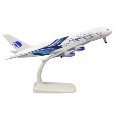 A380 Malaysian Airlines 20 см Модель самолета Литой сплав Имитация Игрушечный самолет Детские игрушки для мальчиков Авиационная коллекция Масштабный самолет