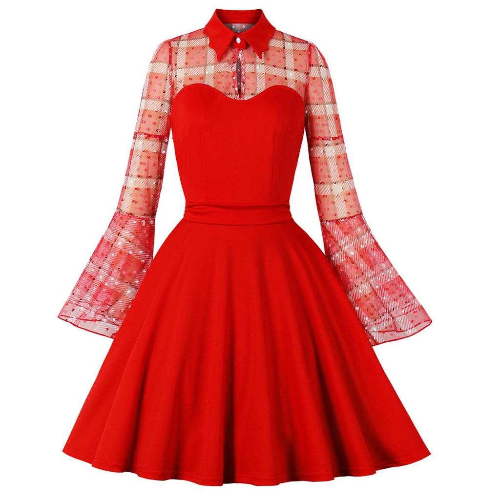 Женские ретро-готические свободные платья с вышитыми развевающимися рукавами и вырезом в форме сердца Платье на Хэллоуин Вечерняя коктейльная вечеринка Повседневная одежда Одежда для особых случаев S-4XL