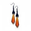 Gothic Style Bat Earrings With Red Tear Beads Handmade Alloy Dangle Jewelry For Women