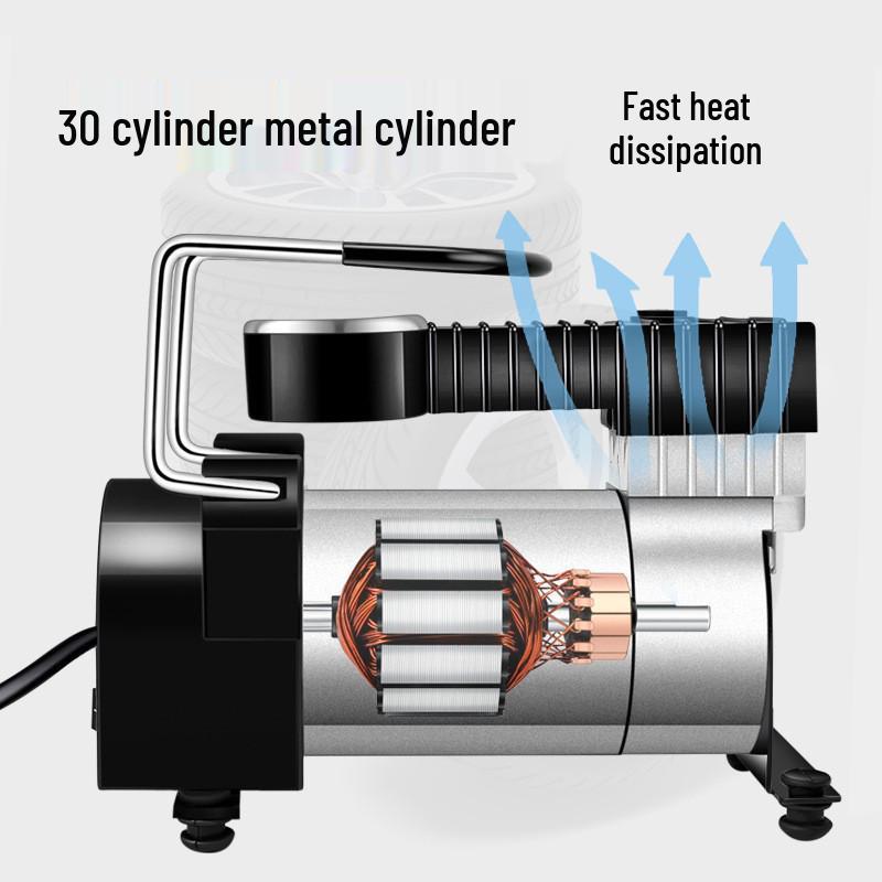 Портативный 12В Металлический Автомобильный Насос для Накачки Шин: Аварийный одноцилиндровый электроинструмент