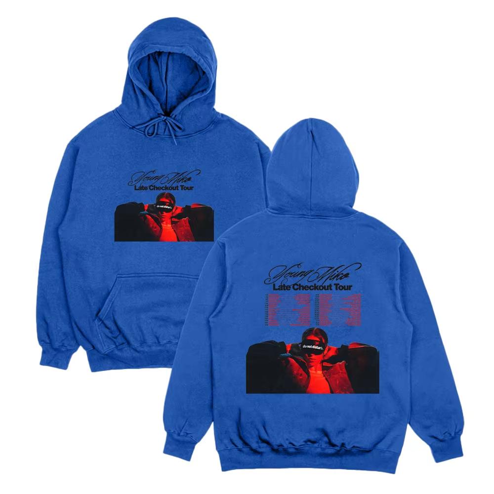 Young Miko Late Checkout Tour Graphic Print Hoodies Men Women Young Miko Late Checkout Tour Sweatshirts Oversized Pullover