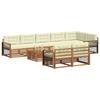 Outdoor Sofa Set with Cushions 9 pcs Natural and Cream