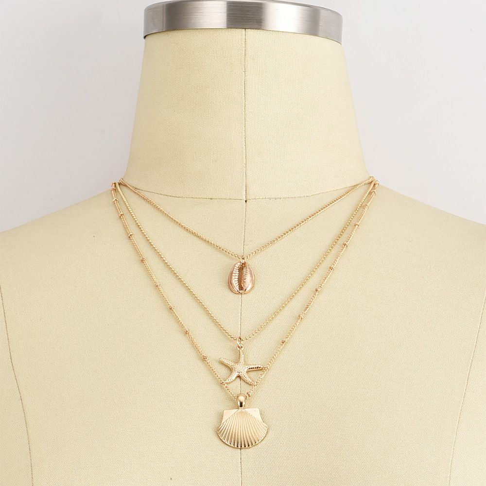 Женские подарки Цепочка Чокер Многослойное ожерелье из ракушек Каури Подвеска из морской ракушки Богемные пляжные украшения