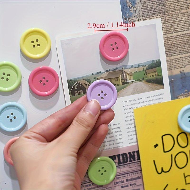 12 шт. Красочные магниты на холодильник в форме пуговиц, Декоративные магниты из АБС-смолы, Домашний декор, Праздничные подарки, Яркие желтый, розовый, зеленый, фиолетовый, синий