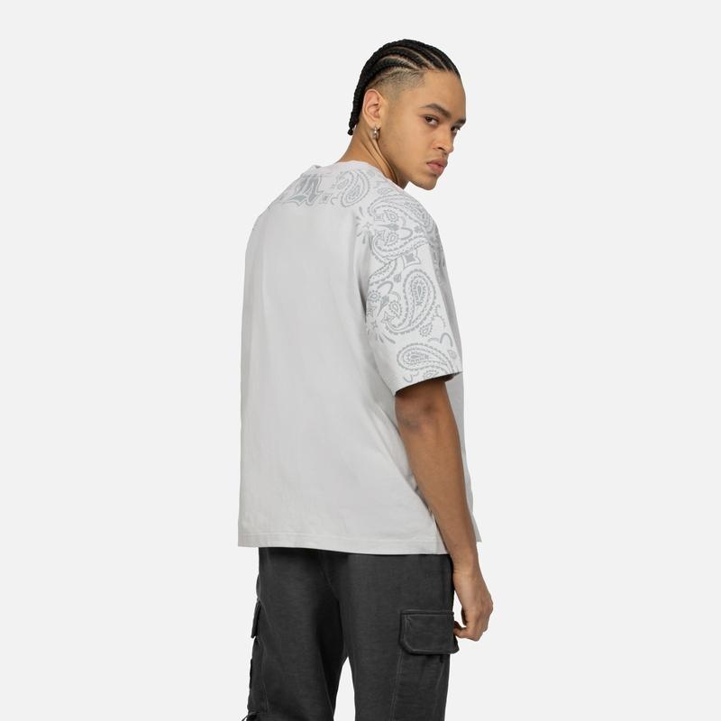Evisu Мужская оверсайз футболка с принтом «Цветок кешью» Топы 2ESGNM4TS5093LFCT