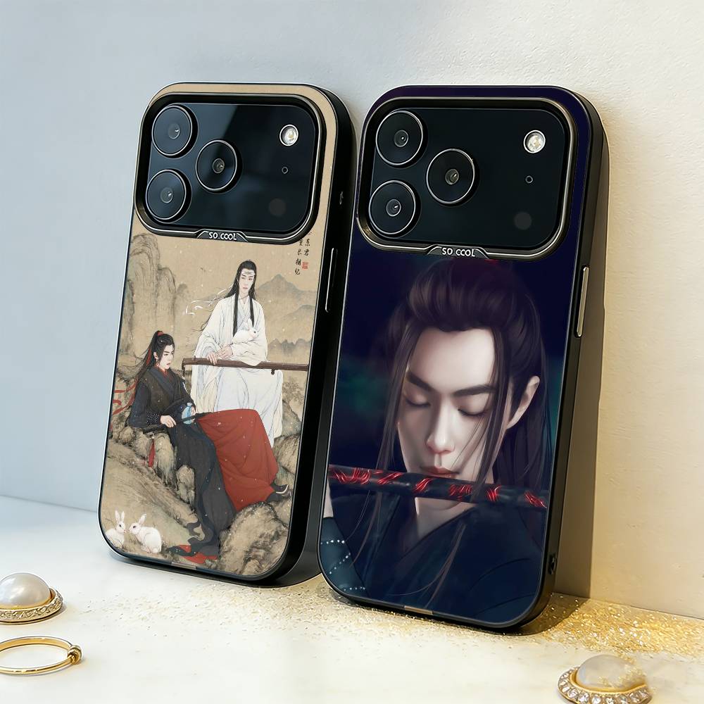 Y-Yibo W-Wang Чехол для телефона U-Untamed Для iPhone17,16,15,14,13,12,11,Pro,MAX Серый Матовый Силиконовый Черный Чехол