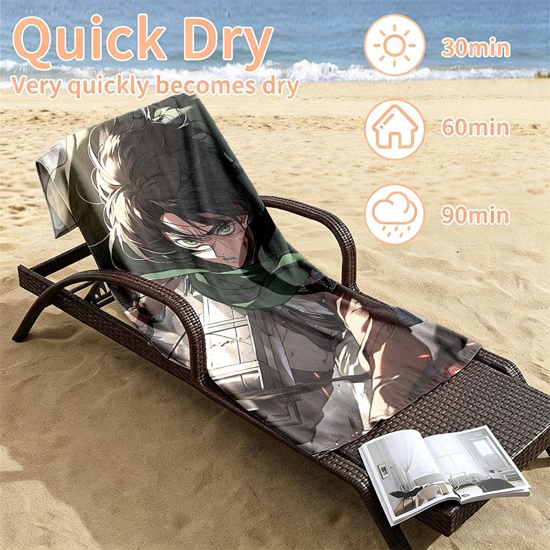 Attack on Titan Beach towels also serve as bath towels summer essential a musthave for the outdoors the beach and the pool