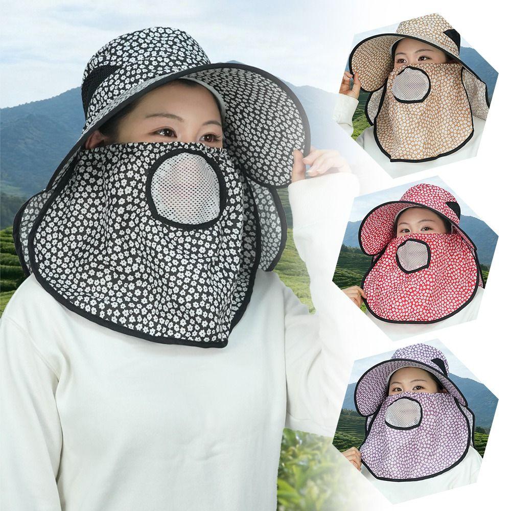 Mesh Breathable Sun Hat Wide Brim Agricultural Work Cap Portable Basin Cap Summer