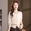 Fengmao Women's 100% Wool Round Neck Knit Cardigan Sweater