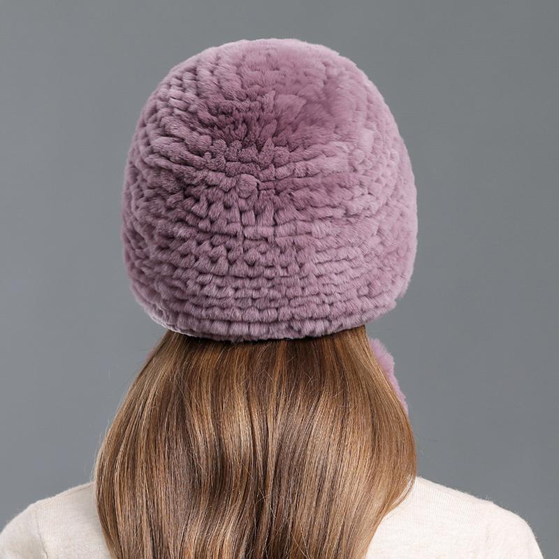 Hat Woman Winter Otter Rabbit Hair Elastic Ear Guard Hat Fur Hat Autumn Winter Outdoor Warm Bib Neck Bag Head Hat Tide